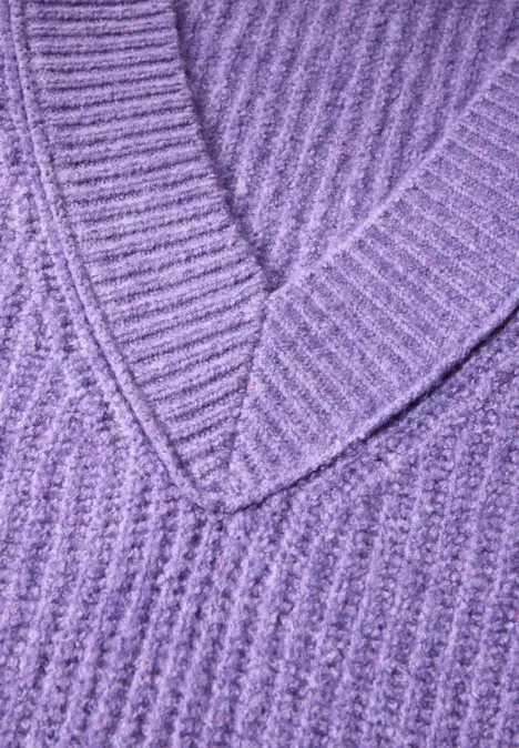 Pullover mit V-Ausschnitt gentle lilac melange