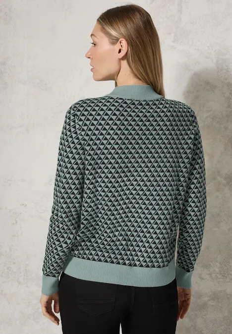 Gemusterter Pullover glaced salvia green