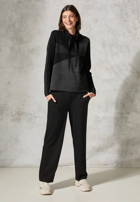 Pullover mit Glitzerdetails Black