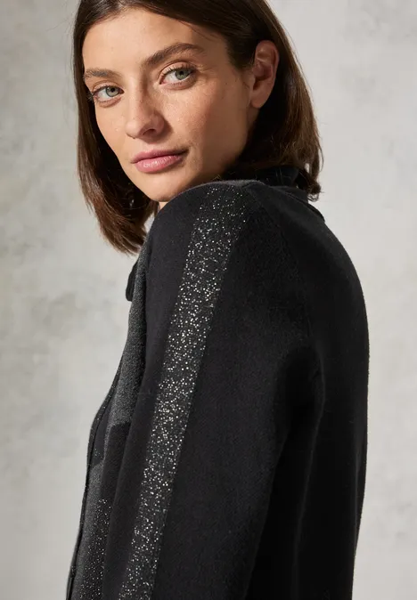 Pullover mit Glitzerdetails Black