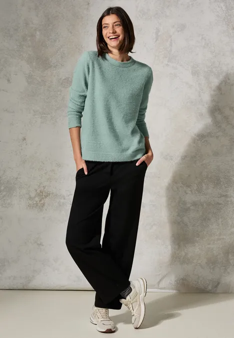 Federgarn Pullover glaced salvia green