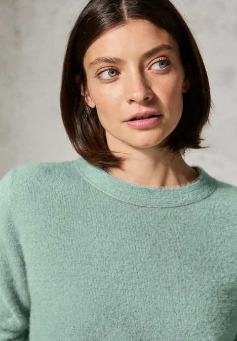 Federgarn Pullover glaced salvia green