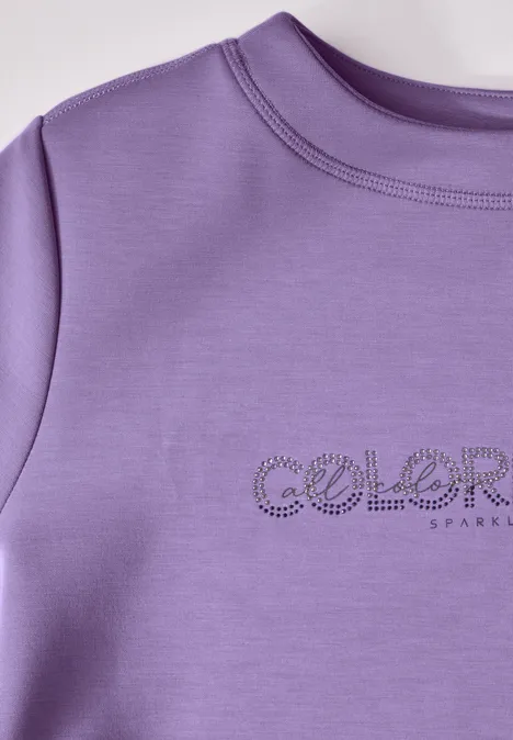 Silk-Look Sweater mit Print gentle lilac