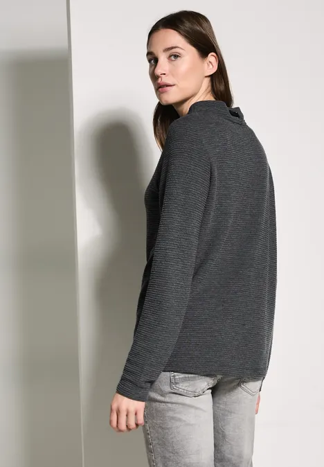 Sweater mit Stehkragen flint grey melange