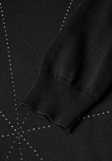 Pullover mit Glitzer-Details Black