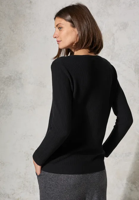 Pullover mit Struktur Black