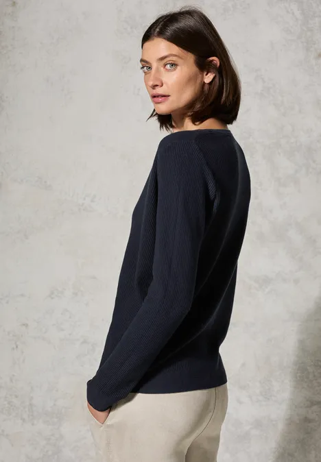 Pullover mit Struktur universal blue