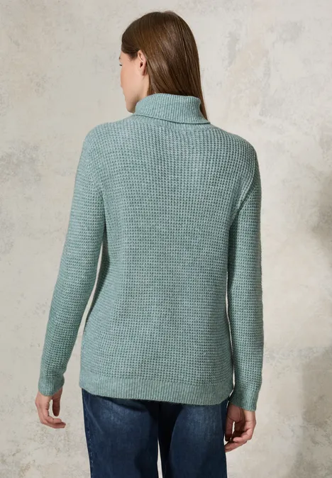 Softer Rollkragenpullover glaced green melange
