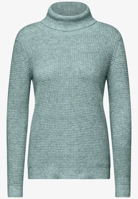 Softer Rollkragenpullover glaced green melange