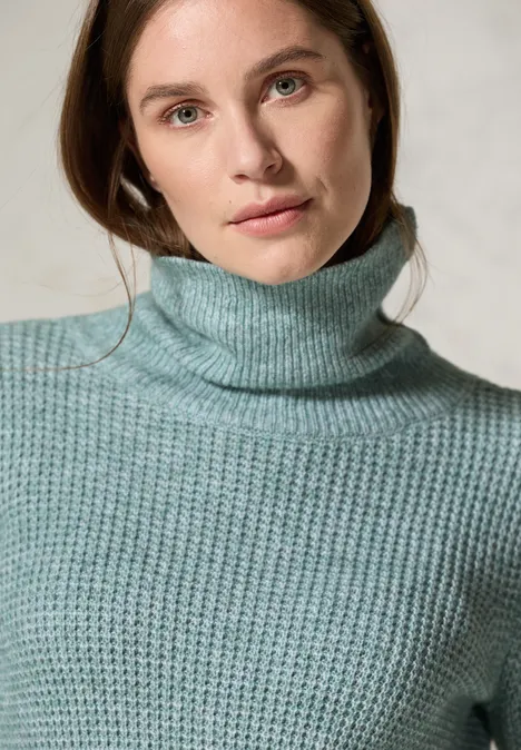 Softer Rollkragenpullover glaced green melange