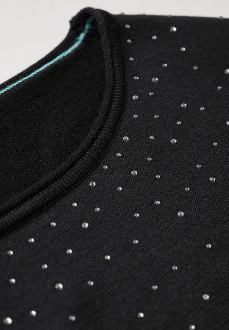 Pullover mit Glitzer-Details Black