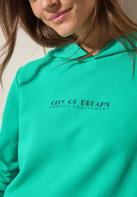 Twillstruktur-Hoodie aventurine green