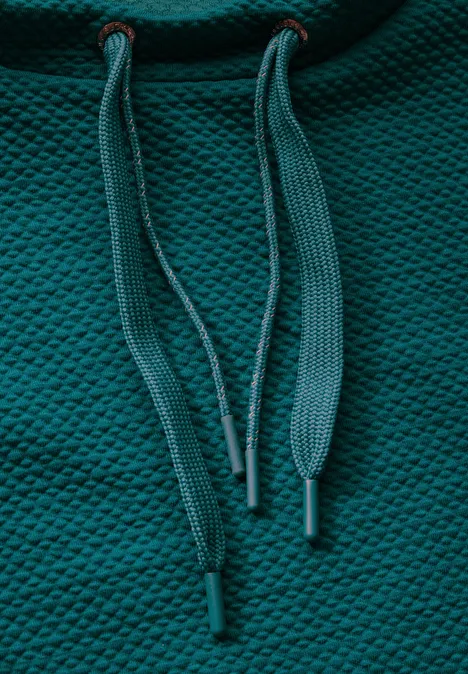 Struktur-Sweatshirt petrol green