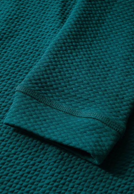 Struktur-Sweatshirt petrol green