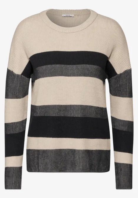Gestreifter Pullover Black