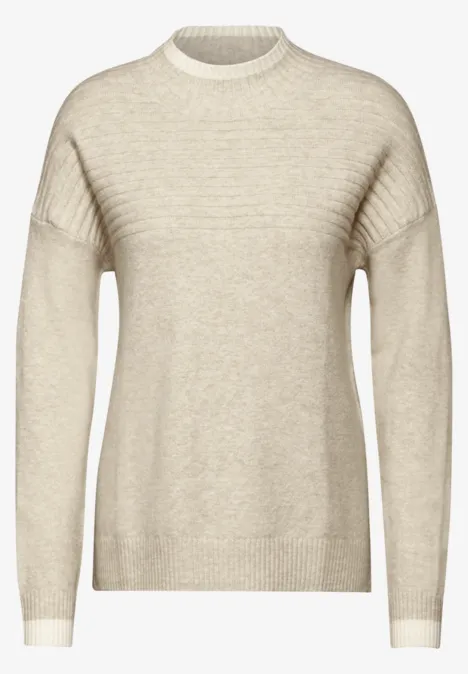Strukturmix Pullover desert beige melange
