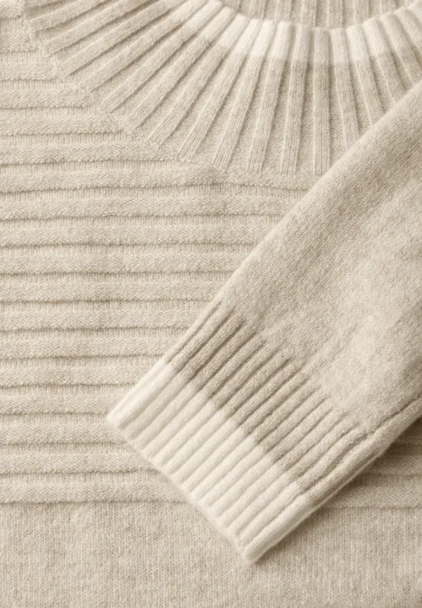 Strukturmix Pullover desert beige melange