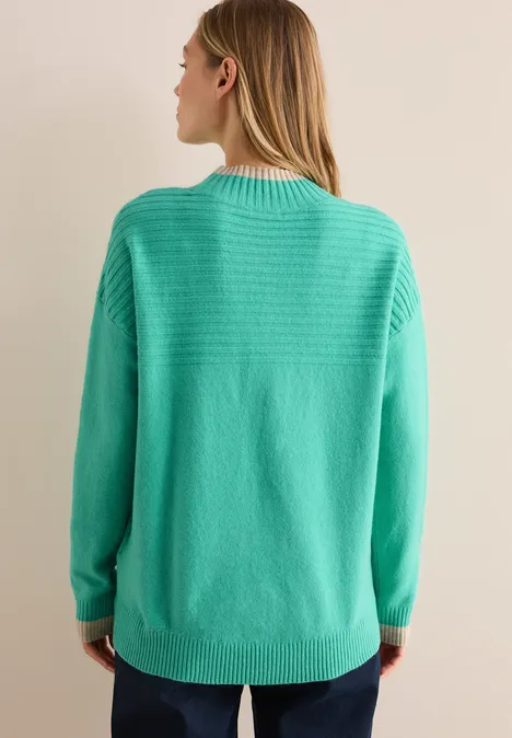 Strukturmix Pullover aventurine green