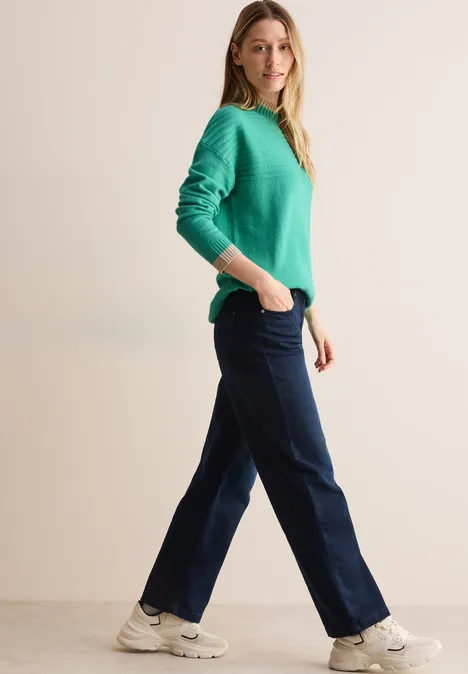 Strukturmix Pullover aventurine green