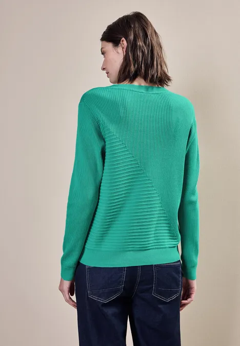 Pullover mit Rippstrukturmix aventurine green