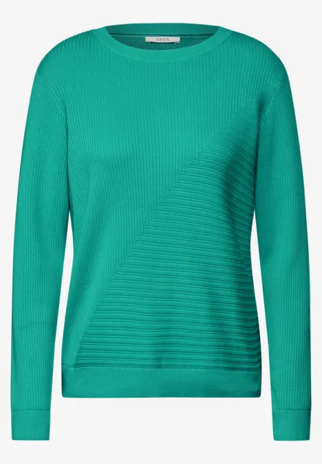 Pullover mit Rippstrukturmix aventurine green