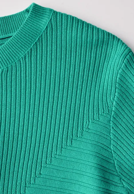 Pullover mit Rippstrukturmix aventurine green