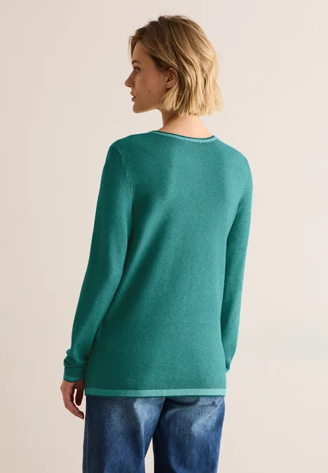 Two Tone Pullover petrol green