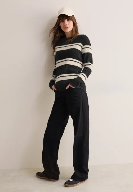 Gestreifter Pullover Black
