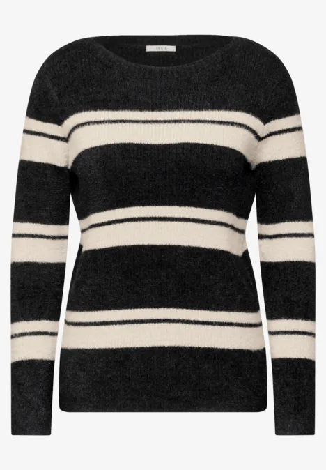 Gestreifter Pullover Black