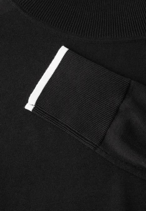 Basic Rollkragen-Pullover Black