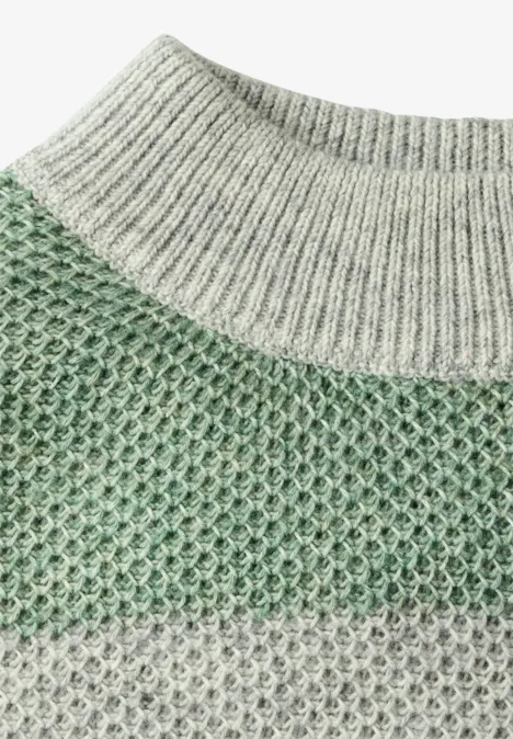 Strukturpullover glaced green melange