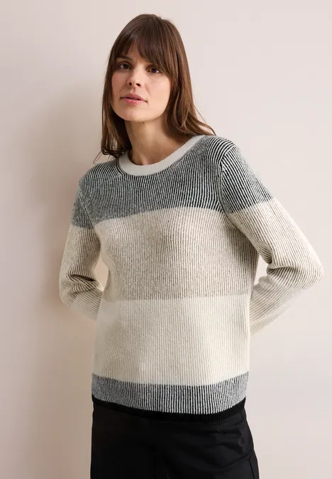 Gestreifter Pullover Black