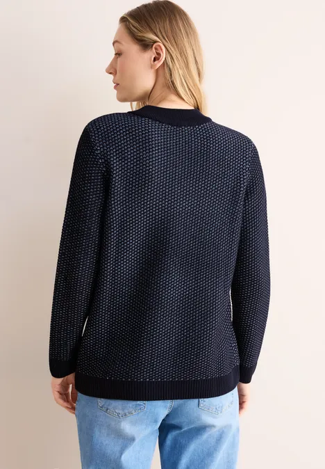 Two-Tone Strukturpullover universal blue