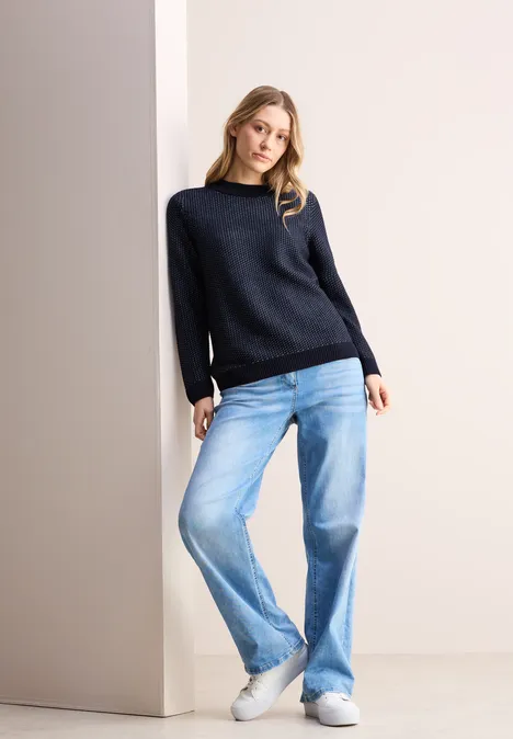 Two-Tone Strukturpullover universal blue
