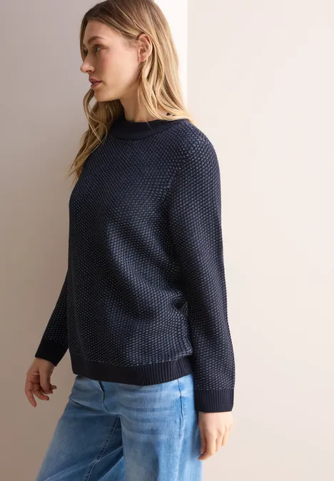 Two-Tone Strukturpullover universal blue