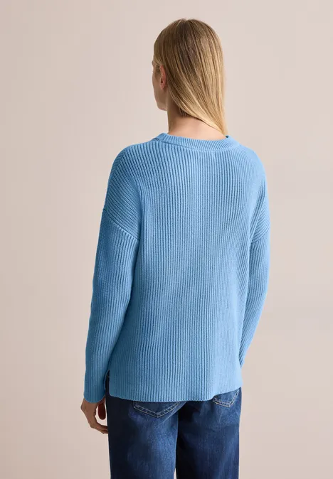 Strukturpullover fresh light blue