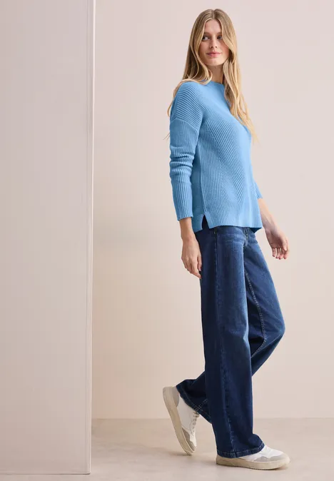 Strukturpullover fresh light blue