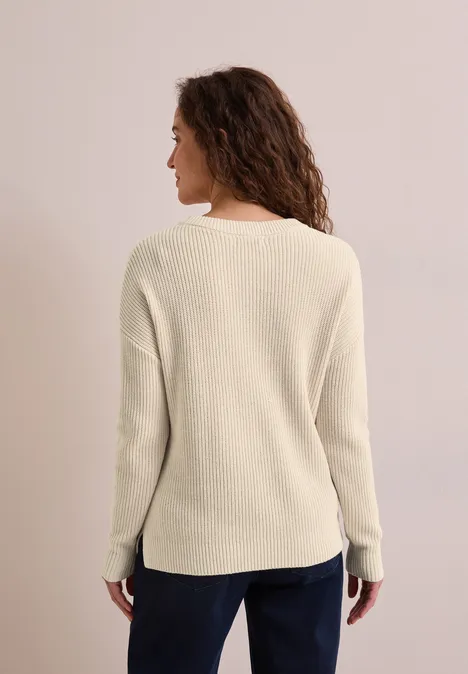 Strukturpullover pearl beige