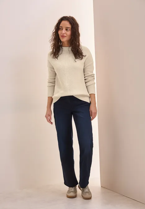 Strukturpullover pearl beige