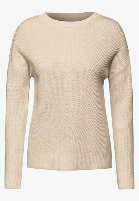 Strukturpullover pearl beige