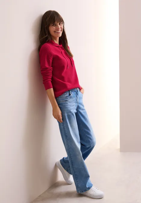 Struktursweater granita red