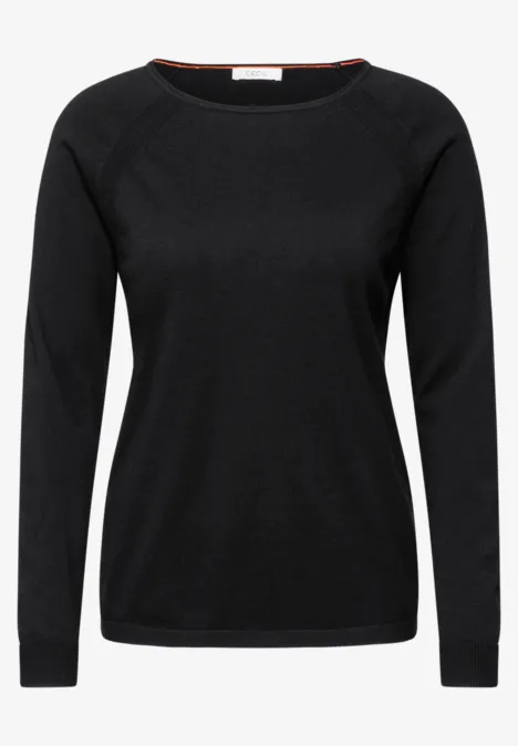 Strukturmix Pullover Black