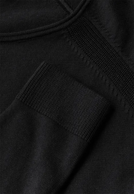 Strukturmix Pullover Black