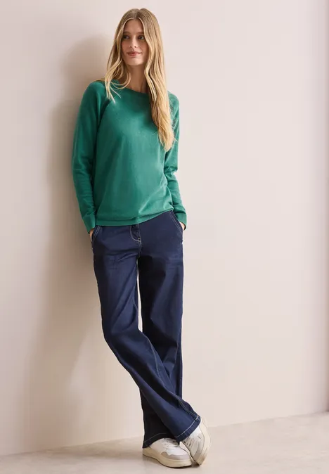 Strukturmix Pullover sea green