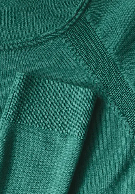 Strukturmix Pullover sea green