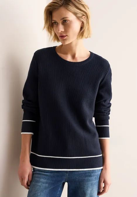 Strukturpullover universal blue