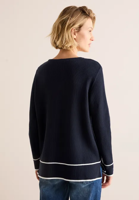 Strukturpullover universal blue