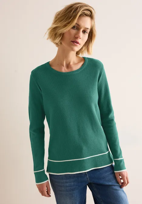 Strukturpullover sea green