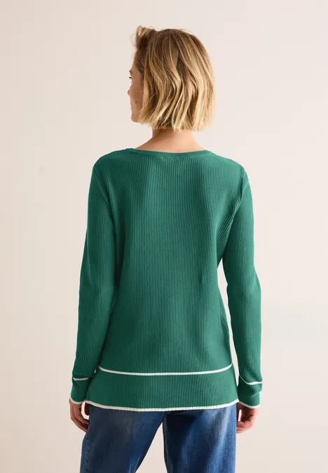 Strukturpullover sea green