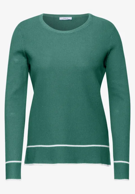 Strukturpullover sea green